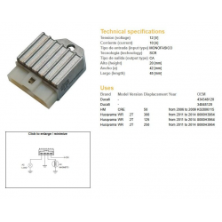 DZE REGULATOR NAPIĘCIA HUSQVARNA WR 125/250/300 '11-'14 (OEM 8000H3964) (12A)