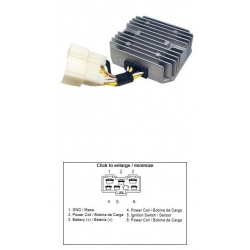 DZE REGULATOR NAPIĘCIA KAWASAKI KLF 400 BAYOU '96-'99 KVF 400 PRIARE '97-'98 (ESR135) (21066-1078) (35A)