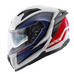 KAPPA KASK KV52 KRONOS INTEGRALNY Z BLENDĄ KOLOR BIAŁY CZERWONY NIEBIESKI CARBON LOOK ROZMIAR 56 / S (HOMOLOGACJA ECE 22R06)