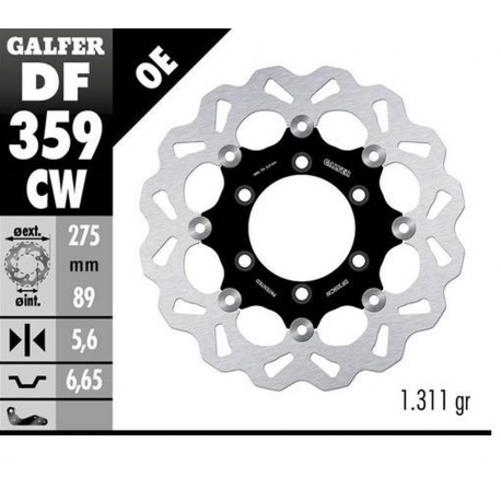 GALFER TARCZA HAMULCOWA TYŁ SUZUKI VZR 1800 INTRUDER '06- M 109R BOULEVARD '06- (WAVE FLOATING) (275X89X5MM)