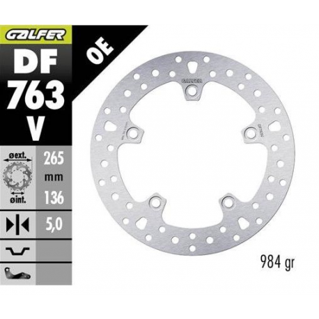 GALFER TARCZA HAMULCOWA TYŁ BMW F 650GS 800/ K1200/ R1200 (265X136X5) (NG1045)