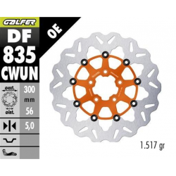 GALFER TARCZA HAMULCOWA PRZÓD HARLEY-DAVIDSON (300X56X5) PŁYWAJĄCA KOLOR POMARAŃCZOWY