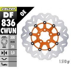 GALFER TARCZA HAMULCOWA TYŁ HARLEY-DAVIDSON (300X56X5) PŁYWAJĄCA KOLOR POMARAŃCZOWY