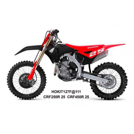 UFO 2025/04 KOMPLET PLASTIKÓW (FULL KIT) Z OSŁONAMI TELESKOPÓW (AMORTYZATORÓW) HONDA CRF 250 R / 450 R '25-, KOLOR CZERWONY / CZ