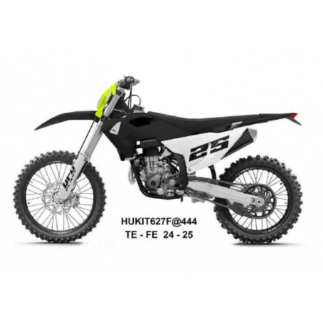 UFO 2025/04 KOMPLET PLASTIKÓW (FULL KIT) Z OSŁONAMI TELESKOPÓW (AMORTYZATORÓW) HONDA CRF 250 R / 450 R '25-, KOLOR CZARNY / BIAŁ