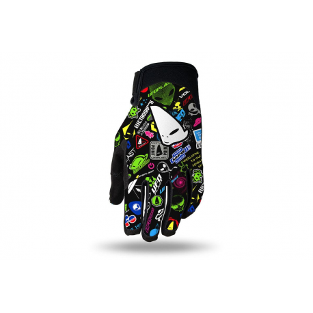 UFO RĘKAWICE SKYLINE KIDS MOTOCROSS KOLOR CZARNY / MIX APLIKACJI UFO ROZMIAR M - KOLEKCJA 2025/2026