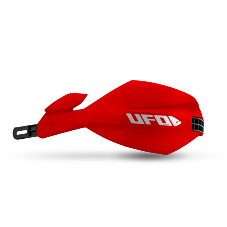 UFO 2026/01 OSŁONY RĄK (HANDBARY) MUGAN UNIWERSALNE KOMPLET Z MOCOWANIEM NA KIEROWNICĘ 22 I 28MM KOLOR CZERWONY