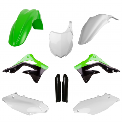 POLISPORT KOMPLET PLASTIKÓW (FULL KIT) KAWASAKI KX 450F '13-'15 W ZESTAWIE TABLICA PRZEDNIA (8659200002) I OSŁONY AMORTYZARORÓW