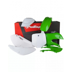 POLISPORT KOMPLET PLASTIKÓW KAWASAKI KX 65 '00-'25 W ZESTAWIE TABLICA PRZEDNIA (8661500010) KOLOR ZIELONO BIAŁY
