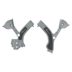RACETECH (RTECH) 2025/12 OSŁONY RAMY (KOMPLET) BI-MATERIAL SUPER GRIP TRIUMPH TF 250 X / 450 RC '24-'26 KOLOR SZARY / CZARNY