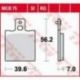 TRW LUCAS KLOCKI HAMULCOWE KH47 ORGANIC APRILIA AF-1 / ET 50 87-90, AF-1 125 88-92, RS 250 95-02, YAMAHA SZR 660 95-98, TYŁ