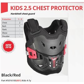 Leatt, chránič hrudníku, Chest Protector 2.5 Kids, barva černá/červená (4-7 let, 110-134 cm)