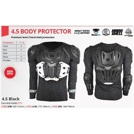 Leatt, chránič hrudníku, Body Protector 4.5, barva černá, velikost S/M 160-172cm