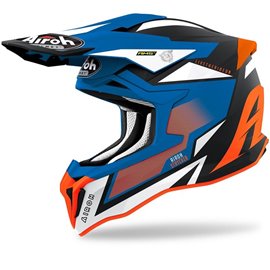 Airoh, přilba MX, model Striker Axe, modrá/šedá/oranžová matná, velikost S