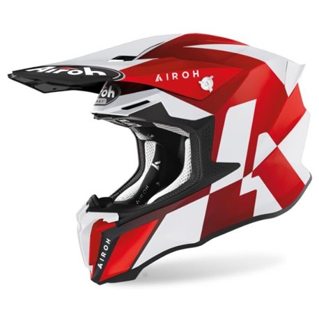 Airoh, přilba MX, model Twist 2.0 Lift, červená bílá matná, velikost S