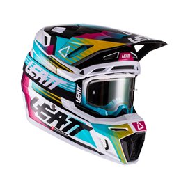 Leatt, přilba MX, model 8.5 V22 (+ brýle Velocity 5.5 ZDARMA) Helmet Kit Aqua, barva tyrkysová/černá/růžová, velikost L 59