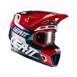 Leatt, přilba MX, model 7.5 V22 (+ brýle Velocity 4.5 ZDARMA) Helmet Kit Royal, barva granátová/červená/bílá, velikost S 