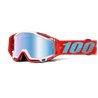 100%, MX brýle Racecraft KEPLER, barva červená/bílá, modré zrcadlové sklo