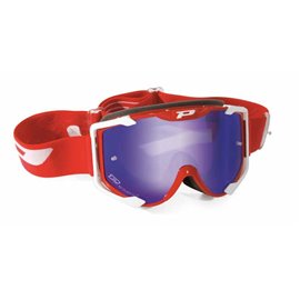 Progrip, MX brýle PG3400-130 FL MENACE, barva červená (sklo PG3246 modré zrcadlové Antiscratch, No Fog, Anti UV + PG3210 GRATIS)