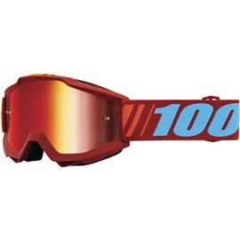 100%, MX brýle Accuri DAUPHINE, barva červená/modrá, červené zrcadlové sklo (+ čiré sklo v sadě)
