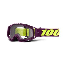100%, MX brýle Racecraft Clepto, fialová barva, čiré sklo
