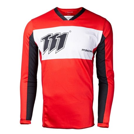 111 Racing, dres Moto 111.3 - REDRISK, barva červená/bílá/černá, velikost XL