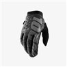 100%, rukavice cross/enduro Brisker Softshell, barva šedá/černá, velikost S