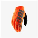 100%, rukavice cross/enduro Brisker Softshell, barva oranžová/černá, velikost S