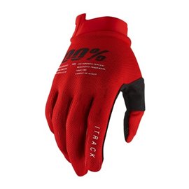 100%, rukavice Itrack, barva červená, velikost L