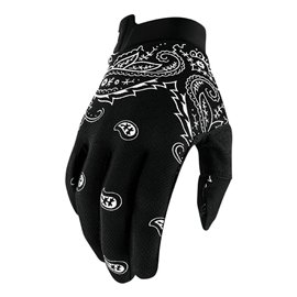 100%, rukavice Itrack Bandana, barva černá/bílá, velikost S