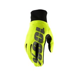 100%,rukavice Cross/Enduro, model Hydromatic Neon Yellow (nepromokavé), barva žlutá fluo, velikost L 