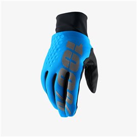 100%, rukavice Cross/Enduro, model Hydromatic Brisker Blue (nepromokavé), modrá barva, velikost S 