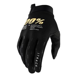 100%, rukavice Itrack Youth BLACK, černá barva, velikost S