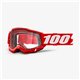 100%, brýle Accuri 2 Enduro Moto Goggle Red -  dvojité sklo, barva červená/bílá