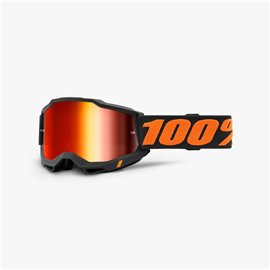 100%, MX brýle Accuri 2 Goggle CHICAGO - červené zrcadlové sklo, barva černá/oranžová 