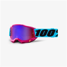 100%, MX brýle Accuri 2 Goggle LEFLEUR - MIRROR RED/BLUE LENS - GOGLE ACCURI 2, barva růžová/modrá/černá 