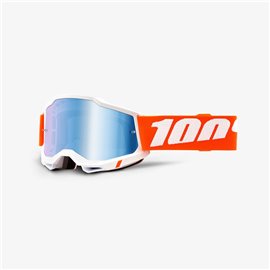 100%, MX brýle Accuri 2 Goggle SEVASTOPOL - modré zrcadlové sklo - barva bílá/oranžová 