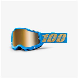 100%, MX brýle Accuri 2 Goggle WATERLOO - zlaté zrcadlové sklo, barva modrá/zlatá 