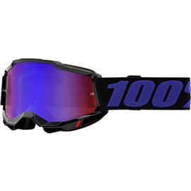 100%, MX brýle Accuri 2 Moore - barva černá/modrá, červené/modré zrcadlové sklo