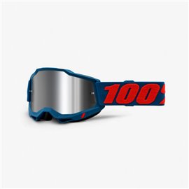100%, MX brýle Accuri 2 Odeon - barva modrá/červená, stříbrné zrcadlové sklo