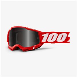 100%, MX brýle Accuri 2 SAND Goggle RED - kouřové sklo, barva červená/bílá