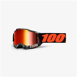 100%, MX brýle Accuri 2 Youth Geospace - barva černá/bílá/oranžová, červené zrcadlové sklo