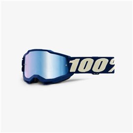 100%, MX brýle Accuri 2 YOUTH Goggle DEEPMARINE - modré zrcadlové sklo, barva modrá/bílá 
