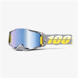 100%, MX brýle Armega Complex - barva šedá/žlutá, modré zrcadlové sklo