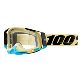 100%, MX brýle Racecraft 2 Goggle AIRBLAST - čiré sklo, barva písková/modrá/černá 