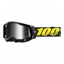 100%, MX brýle Racecraft 2 Goggle ARBIS - stříbrné zrcadlové sklo, barva černá/žlutá 
