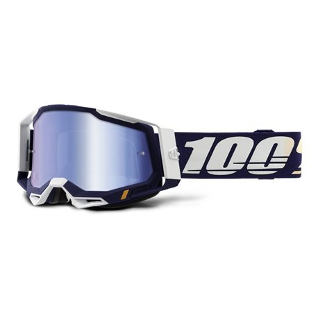 100%, MX brýle Racecraft 2 Goggle CONCORDIA - modré zrcadlové sklo, barva granátová/bílá 