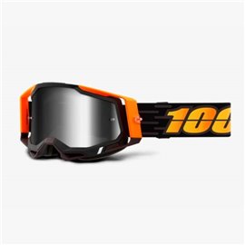 100%, MX brýle Racecraft 2 Goggle COSTUME 2 - stříbrné zrcadlové sklo, barva černá/oranžová