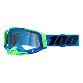 100%, MX brýle Racecraft 2 Goggle FREMONT - čiré sklo, barva modrá/zelená/černá 