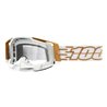 100%, MX brýle Racecraft 2 Goggle MAYFAIR - čiré sklo, barva bílá/zlatá 